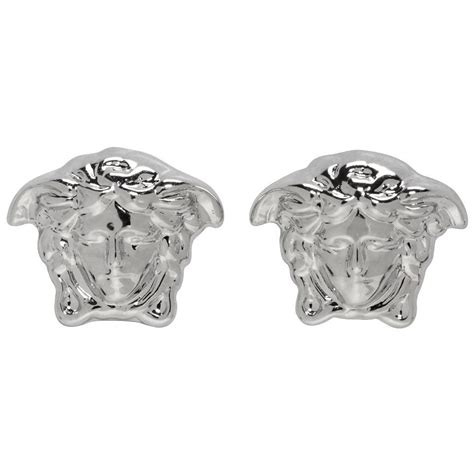 versace silver earrings|real big silver earrings.